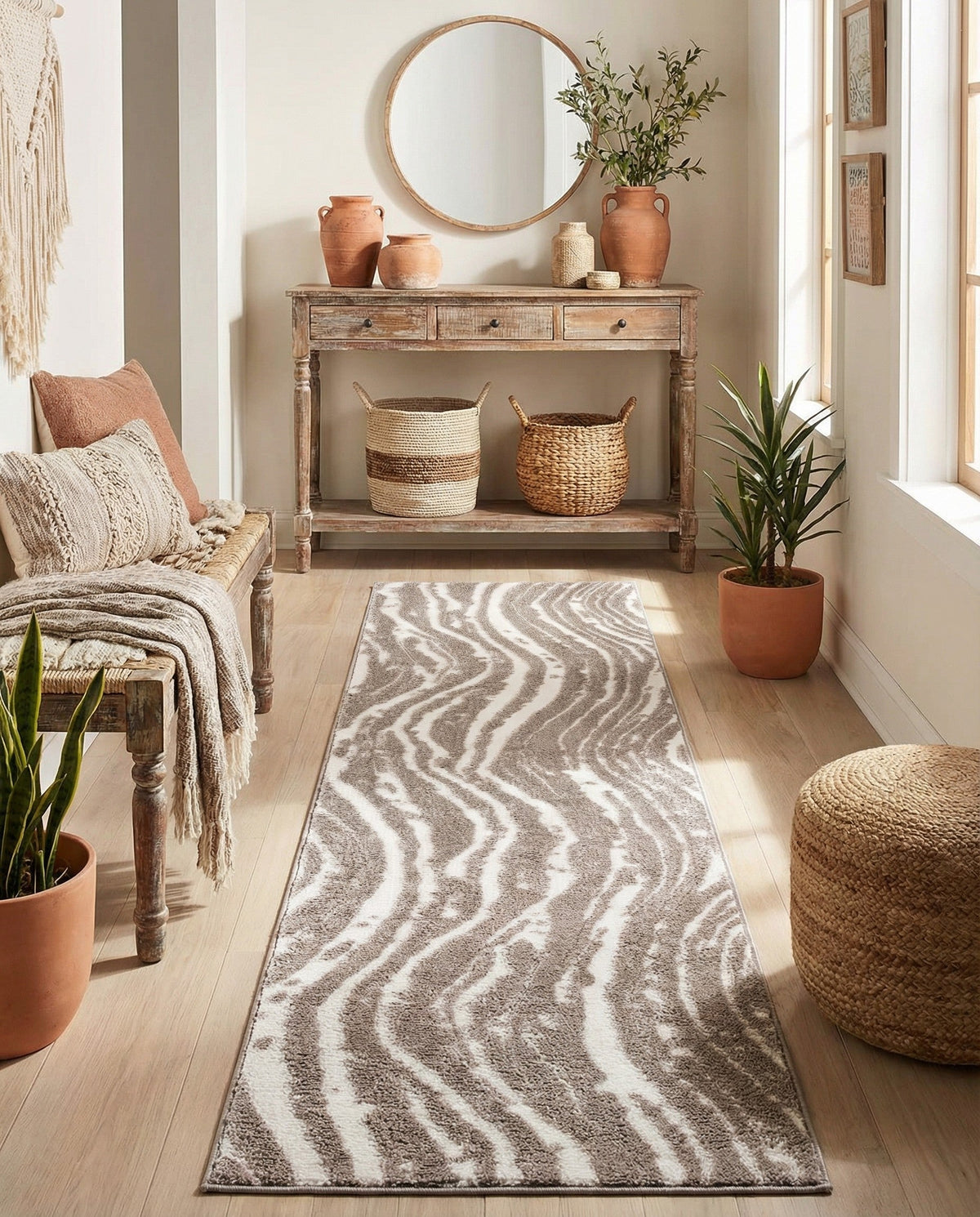 Sienna Collection Area Rug -  Garda Runner Cloud Gray  lifestyle 133