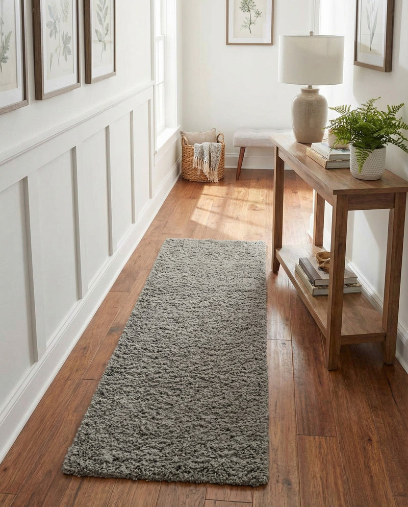 Plush Oasis Collection Area Rug - Serenity (Cloud Gray) Runner Cloud Gray  lifestyle 73