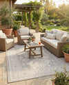 Tribal Terrace Treasures Collection Area Rug -  Incan Isle (Light Gray) Rectangle Light Gray  lifestyle 13