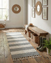 Tassel Trail Collection Area Rug - Pathway (Gray) Runner Gray  lifestyle 37