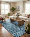 Marrakech Lattice Collection Area Rug - Medina (Blue) Rectangle Blue  lifestyle 4