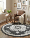 Beverly Grove Collection Area Rug - Melrose (Charcoal) Round Charcoal  lifestyle 61