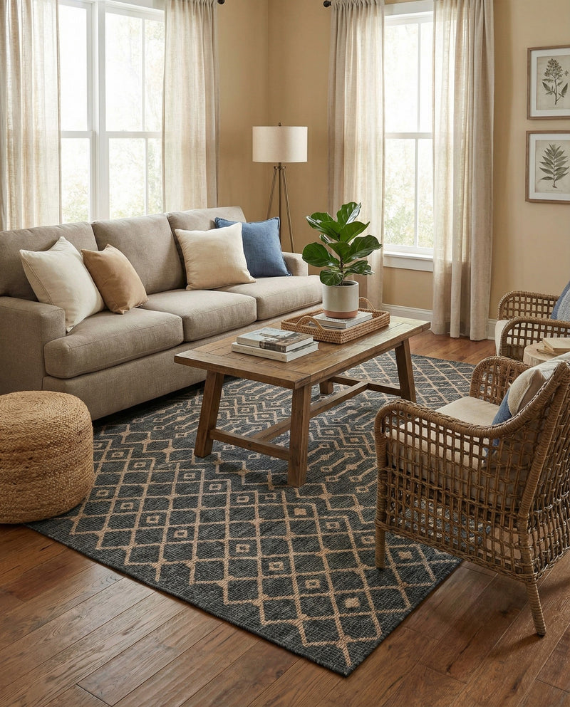 Savannah Pergola Collection Area Rug -  Pergola (Charcoal Gray) Rectangle Charcoal Gray  lifestyle 12