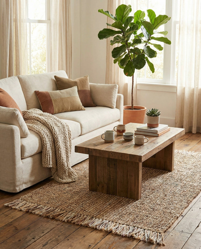 Savannah Jute Collection Area Rug - Tahoe Rectangle Natural  lifestyle 11