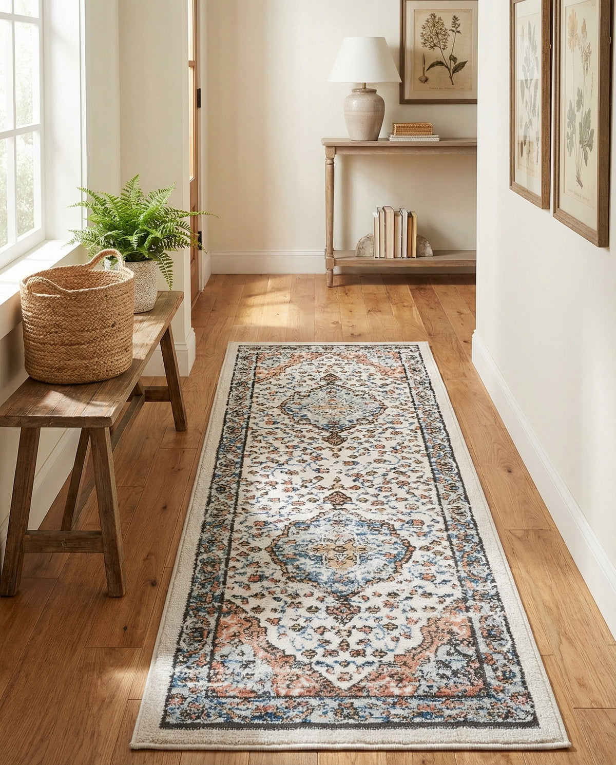 Mykonos Manor Collection Area Rug - Delos Runner Ivory  lifestyle 183