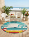 Seaside Haven Rugs Collection Area Rug -  Dockside Round Multi  lifestyle 72