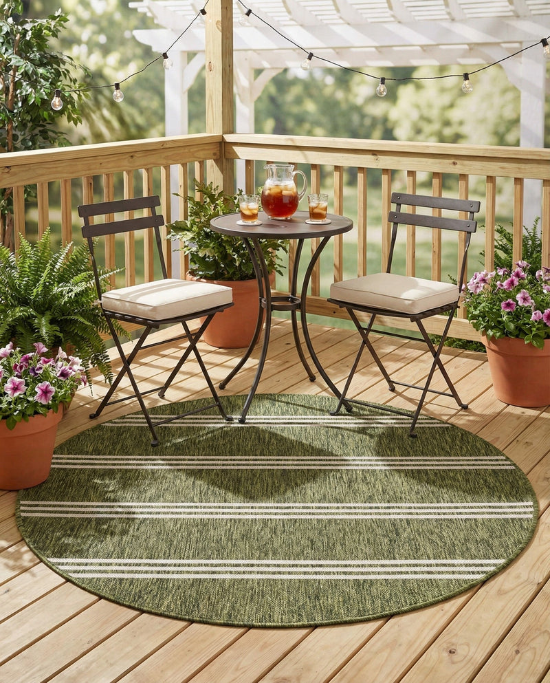 Urban Oasis Rugs Collection Area Rug -  District (Green) Round Green  lifestyle 27