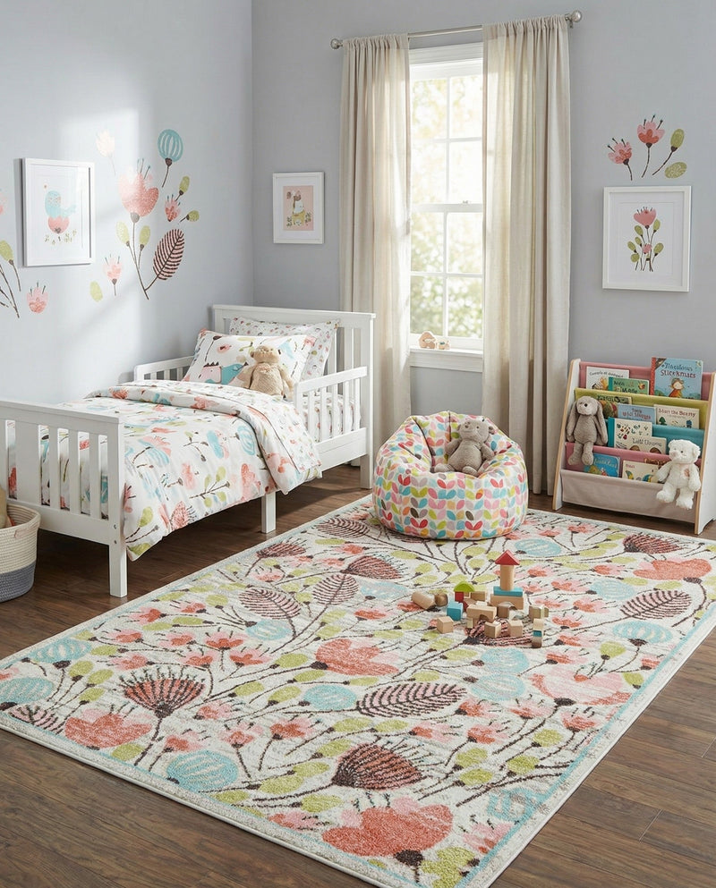 Wonder Tykes Collection Area Rug -  Fantasy Rectangle Ivory  lifestyle 30
