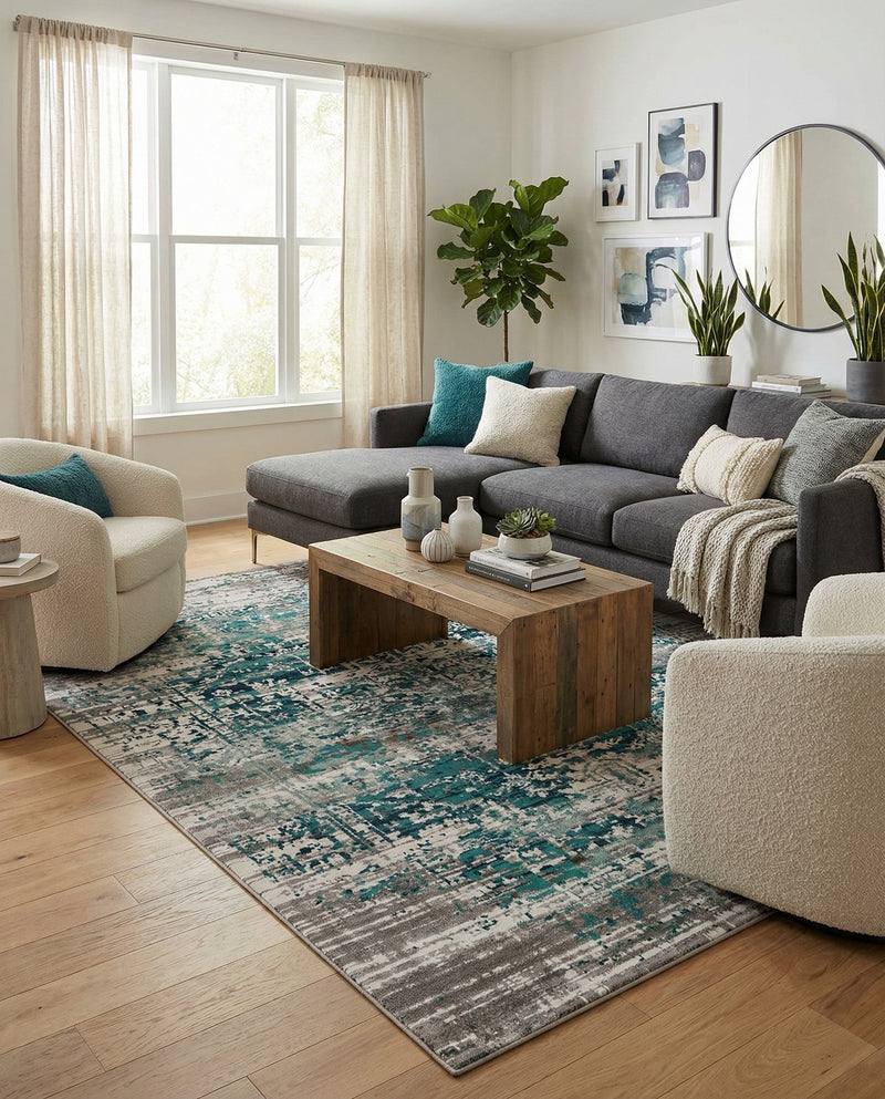 Copenhagen Comfort Collection Area Rug -  Odense Rectangle Blue  lifestyle 12