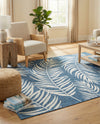 Seaside Blooms Collection Area Rug - Verdure (Blue) Rectangle Blue  lifestyle 19