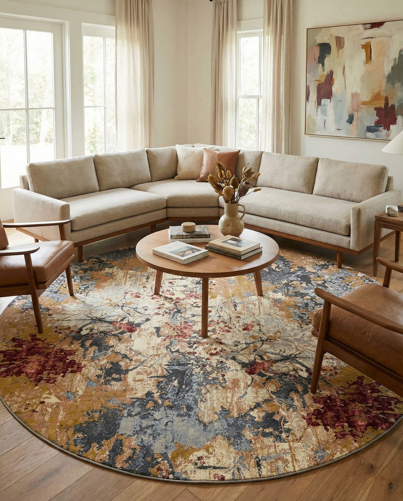 Urban Terrace Collection Area Rug -  Alcove Round Multi  lifestyle 31