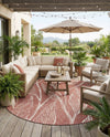 Seaside Blooms Collection Area Rug -  Evergreen (Rust Red) Round Rust Red  lifestyle 29