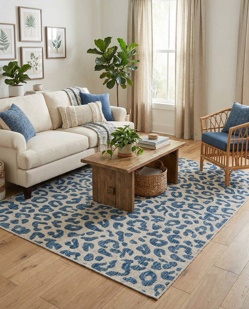 Savannah Escape Collection Area Rug -  Amazon (Blue) Rectangle Blue  lifestyle 17