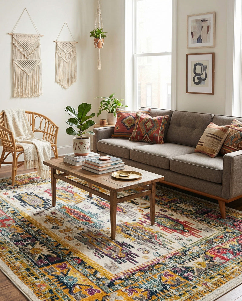 Brighton Terrace Collection Area Rug -  Portslade Rectangle Ivory  lifestyle 28