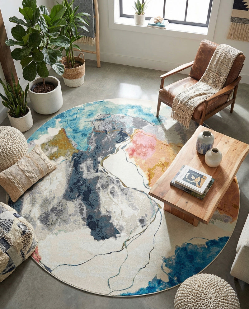 Urban Terrace Collection Area Rug -  Arbor Round Multi  lifestyle 35