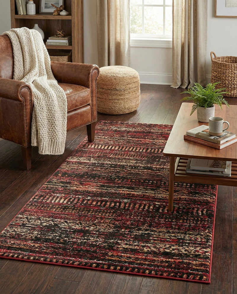 Neptune Elegance Collection Area Rug -  Nereid Rectangle Burgundy  lifestyle 22