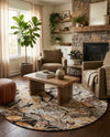 Urban Terrace Collection Area Rug -  Horizon Round Multi  lifestyle 73
