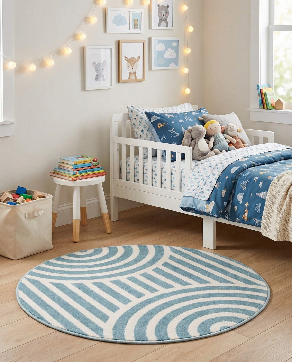 Wonder Tykes Collection Area Rug -  Joydale Round Sky blue  lifestyle 165