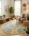 Arcadia Rugs Collection Area Rug -  Atlantis (Yellow) Round Yellow  lifestyle 64