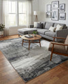 Copenhagen Edge Collection Area Rug - Nyhavn Rectangle Black  lifestyle 45