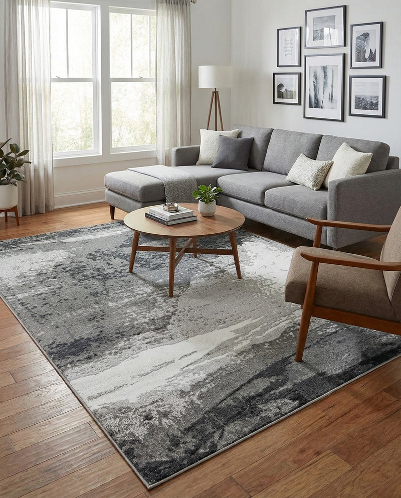 Copenhagen Edge Collection Area Rug - Nyhavn Rectangle Black  lifestyle 45