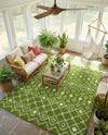 Berber Lattice Shag Collection Area Rug - Atlas (Green) Rectangle Green  lifestyle 15
