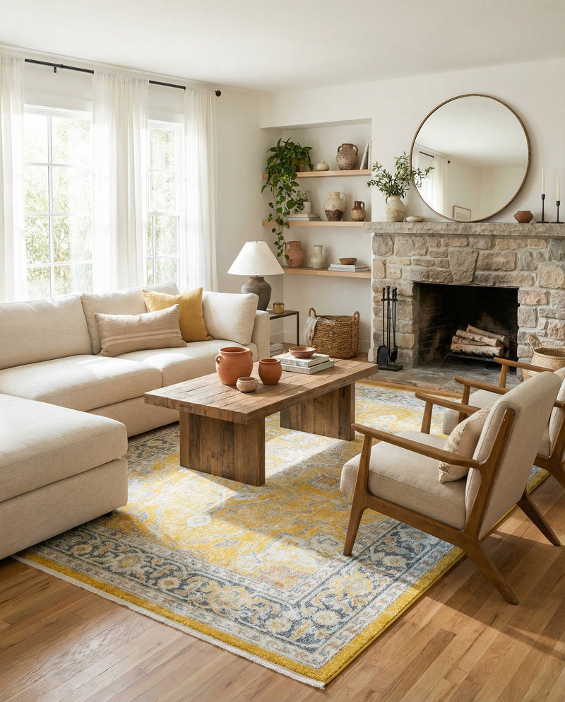 Caribbean Breeze Collection Area Rug -  Andros Rectangle Yellow  lifestyle 16