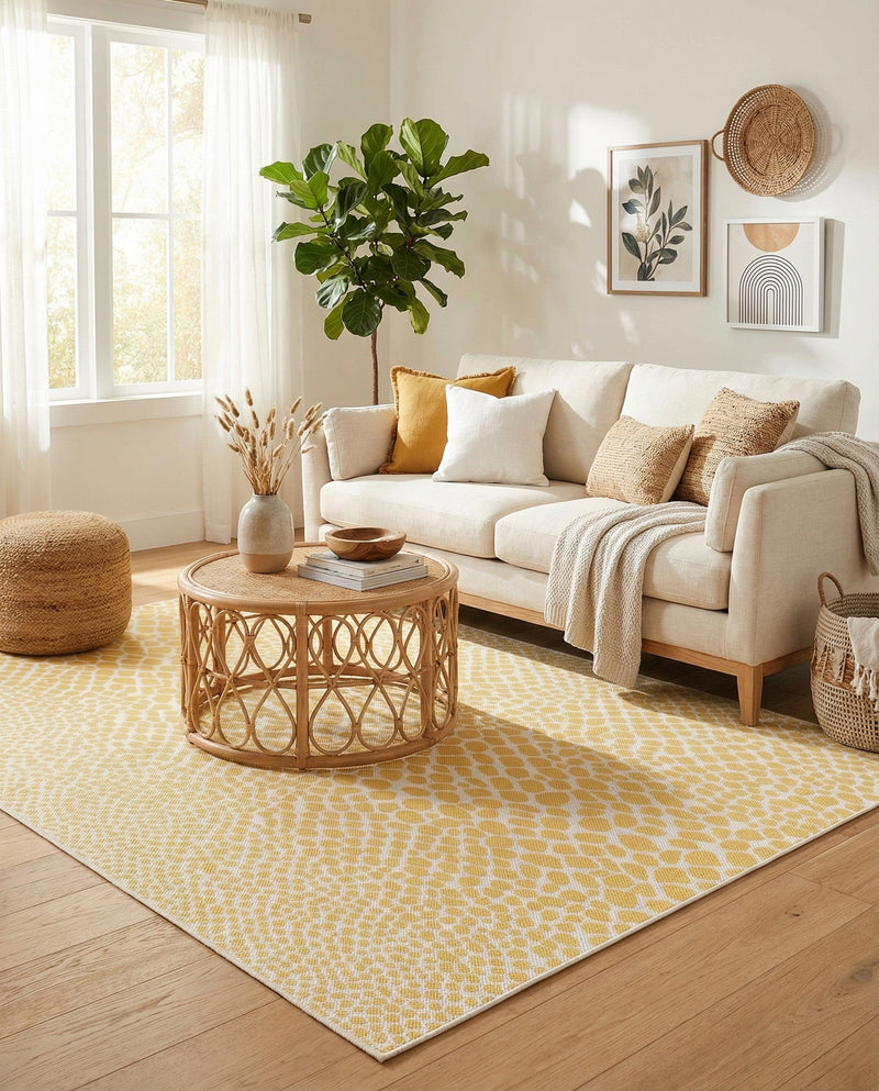 Urban Oasis Rugs Collection Area Rug -  Terrace (Yellow Ivory) Rectangle Yellow Ivory  lifestyle 5