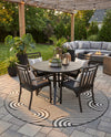 Urban Terrace Collection Area Rug -  Uptown Round Black and White  lifestyle 68
