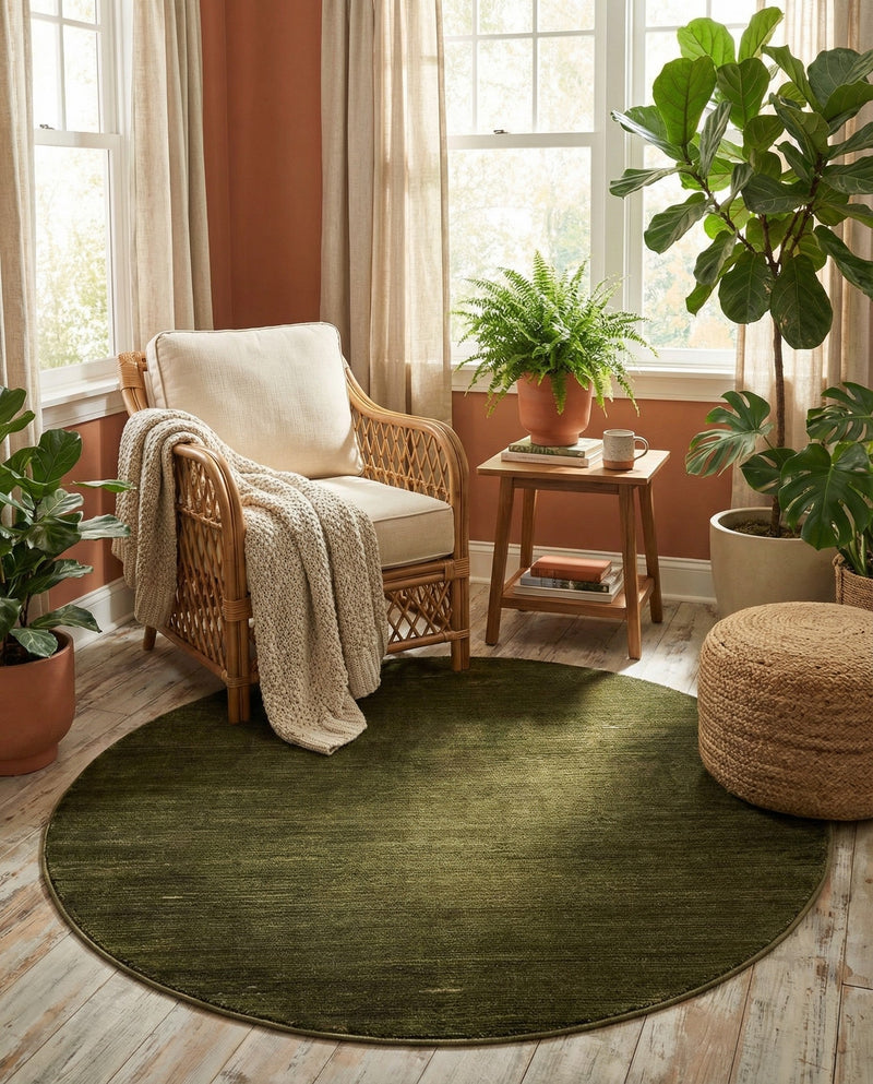 Bloomsbury Elegance Collection Area Rug -  Kensington (Green) Round Green  lifestyle 41