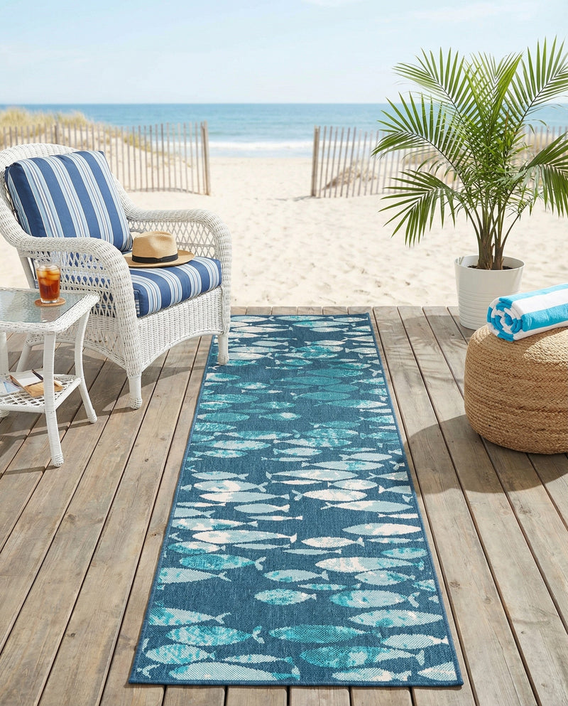 Seaside Haven Rugs Collection Area Rug -  Wavecrest Runner Blue  lifestyle 42