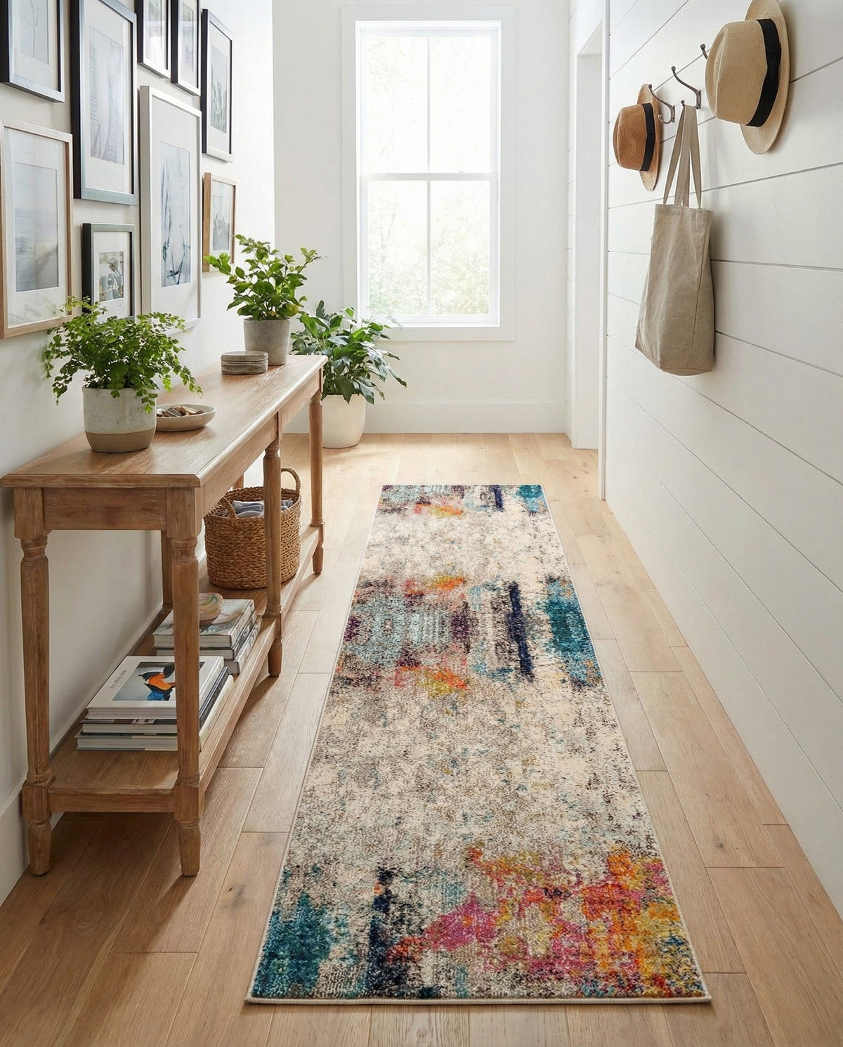 Chromatic Oasis Collection Area Rug -  Azure Runner Beige  lifestyle 113