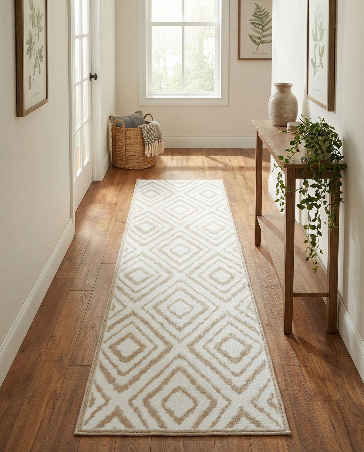 Sanctuary Retreat Collection Area Rug -  Oasis Runner Snow White  lifestyle 145