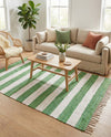Tassel Trail Collection Area Rug - Pathway (Green and Ivory) Rectangle Green and Ivory  lifestyle 16