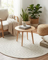 Garden Lattice Charm Collection Area Rug - Arbor (Ivory) Round Ivory  lifestyle 47