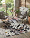 Urban Terrace Collection Area Rug -  Piazza Rectangle White and Black  lifestyle 12