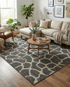 Savannah Escape Collection Area Rug -  Rainforest Rectangle Charcoal Gray  lifestyle 51