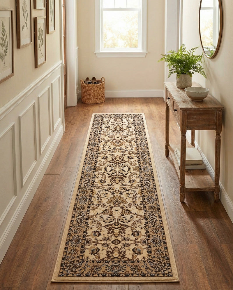 Isfahan Elegance Collection Area Rug - Naghsh-e Jahan (Ivory) Runner Ivory  lifestyle 85