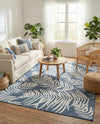 Seaside Blooms Collection Area Rug - Verdure (Blue) Rectangle Blue  lifestyle 22