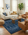 Marrakesh Lattice Collection Area Rug - Casablanca (Navy Blue) Square Navy Blue  lifestyle 71