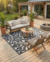 Urban Terrace Collection Area Rug -  Mercer Rectangle Black and White  lifestyle 16