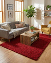 Plush Oasis Collection Area Rug - Serenity (Cherry Red) Rectangle Cherry Red  lifestyle 7