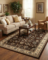 Isfahan Elegance Collection Area Rug - Naghsh-e Jahan (Brown) Rectangle Brown  lifestyle 16