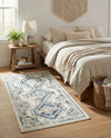Savannah Elegance Collection Area Rug -  Tybee (Ivory Aqua) Rectangle Ivory Aqua  lifestyle 5