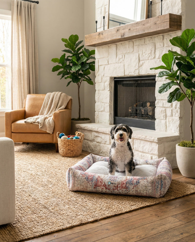 Luxury Pet Lounge Collection Pet Bed -  Habitat Rectangle Multi  lifestyle 3