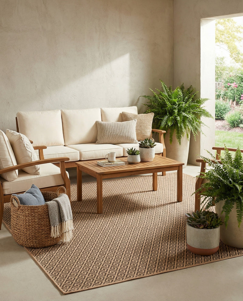 Sahara Sands Collection Area Rug -  Amarna Rectangle Natural and Brown  lifestyle 9