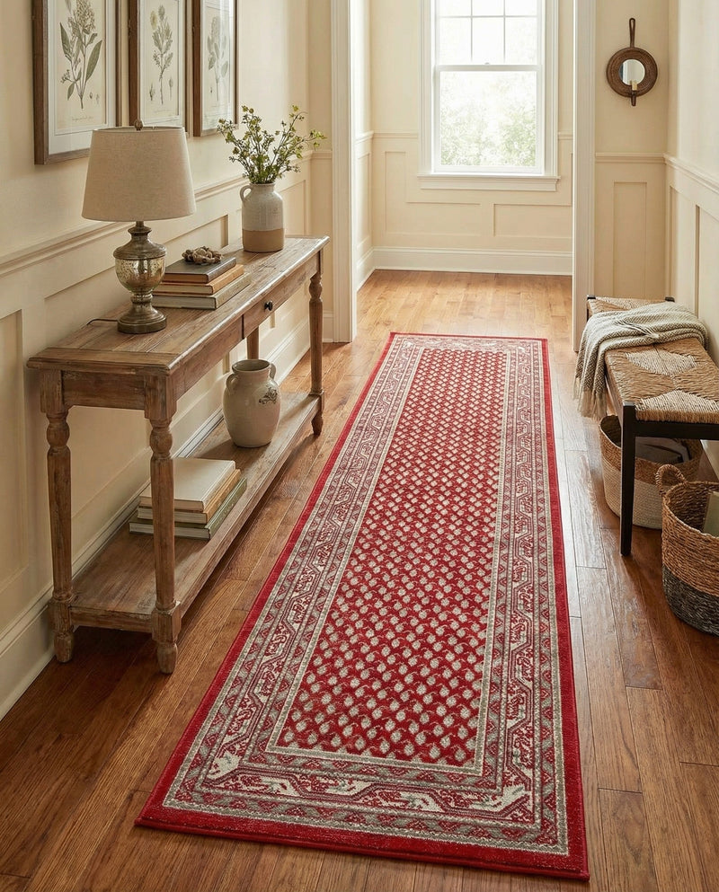 Soho Elegance Collection Area Rug -  Mercer (Red) Runner Red  lifestyle 33