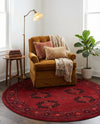Samarkand Elegance Collection Area Rug -  Fergana Round Red  lifestyle 72