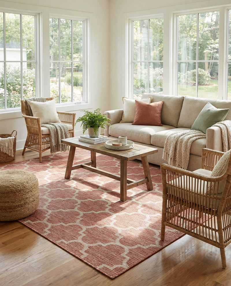 Savannah Pergola Collection Area Rug - Arbor (Rust Red) Rectangle Rust Red  lifestyle 9