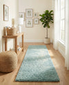 Plush Oasis Collection Area Rug - Serenity (Light Slate Blue) Runner Light Slate Blue  lifestyle 79